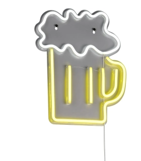 Trio Leuchten R23721100 BEER - Nástěnné neonové svítidlo s kabelem do zásuvky, LED 5W, 40 x 30cm