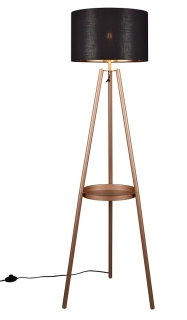Trio Leuchten R41561065 COLETTE - Stojací lampa s kovovou trojnožkou a textilním stínidlem, 1 x E27, 152cm