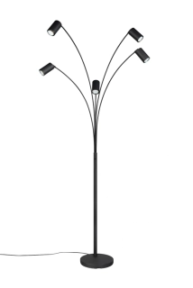 Trio Leuchten 412400532 MARLEY black - Čtecí černá stojací pětiramenná lampa 5 x GU10, 200cm