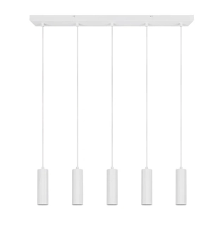 Trio Leuchten 367700531 SOKA - Závěsné kuchyňské svítidlo v bílé barvě, 5 x GU10, 85cm