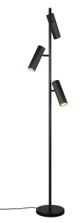 Trio Leuchten 467700332 SOKA - Čtecí černá stojací tříramenná lampa 3 x GU10, 150cm