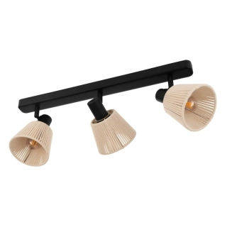 Eglo 44141 SEAGARD - Bodové svítidlo v kombinaci černého kovu a krémového textilu, 3x E14