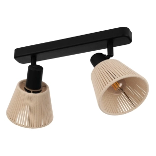 Eglo 44139 SEAGARD - Bodové svítidlo v kombinaci černého kovu a krémového textilu, 2 x E14