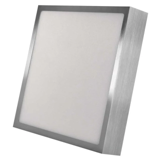 EMOS ZM6243 NEXXO - Přisazený stropní LED panel v broušeném niklu, 21W, 1900lm, 3000 + 3500 + 4000K,  IP40/IP20, 22,5 x 22,5cm