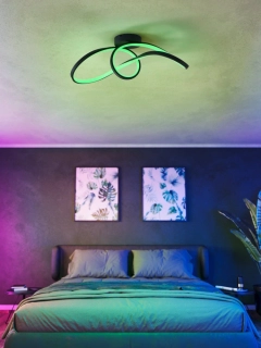 Eglo ZIGBEE 901158 CALAROSSA-Z - Stropní LED RGB černé svítidlo ovládané ovladačem, nebo z mobilní aplikace, LED 25W,  70,5 x 23cm