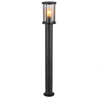 Globo 31363 GRACEY - Venkovní stojací lampa v černé barvě kovu a kouřovým sklem, 1 x E27, IP54, 100cm