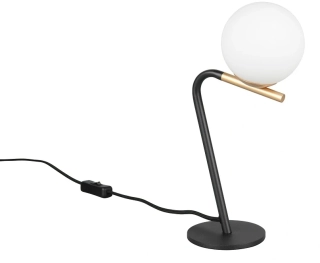 Trio Leuchten 568900180 FLAMING - Moderní stolní lampička v černé a zlaté barvě s vypínačem, 1 x G9