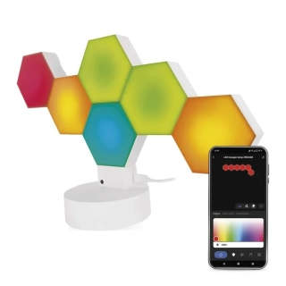 Emos ZIW426R GO SMART - LED RGB LED stolní lampa Hexagon bílá, 6 dílů, stmívatelná, WiFi, 5,5W
