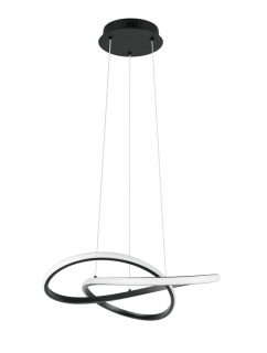 Trio Leuchten R33111132 MANSA - Závěsný lustr nad jídelní stůl v černé barvě, LED 36W, 3000K, 4200lm, 50cm průměr