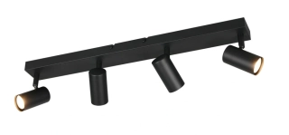 Trio Leuchten R86854032 TARYN - Stropní bodové svítidlo v černé barvě, 4 x GU10 MINI, 62cm