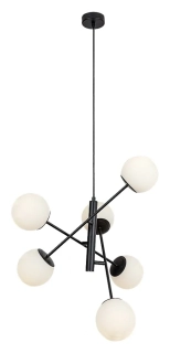 Rabalux 72194 MEDUZA - Závěsný černý lustr se šesti rameny, 6 x E14, Ø 58cm
