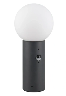 Trio Leuchten 569869142 MURES - Stojací zahradní lampa s čidlem v antracitové barvě, 1 x E27, IP44, 40cm