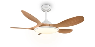 Trio Leuchten R69682130 FLEN - Stropní LED ventilátor s dálkovým ovladačem v imitaci dřeva, LED 24W, 2800lm, 2700-6500K, Ø 108cm