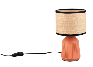 Trio Leuchten R56801939 FORMENTERA - Stolní lampička s keramickým podstavcem v terracotta barvě, 1 x E14, výška 26,5cm