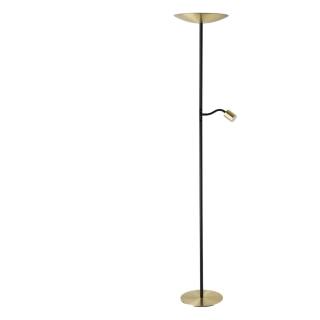 Eglo 901979 CONIVARINO - Čtecí dotykem stmívatelná LED lampa v černé a mosazné barvě, LED 26,5W + 4W, 170cm