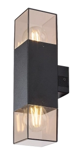 Rabalux 77081 LOANDA - Nástěnné venkovní svítidlo v černé barvě, 2 x E27, IP44
