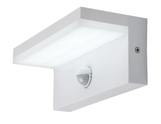 Rabalux 77116 ZARAGOZA - Nástěnné LED venkovní svítidlo s čidlem v bílé barvě, LED 9W, 2700 + 4000 + 6500K, IP54