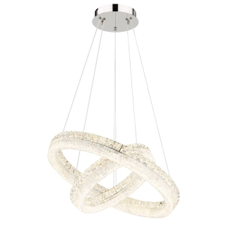 Globo 67387-60 LAUREL - Křišťálový závěsný lustr stmívatelný ovladačem, LED 60W, 2700–6000K, Ø 60cm