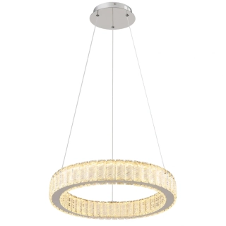 Globo 67162-50 MUCKY - Křišťálový závěsný lustr stmívatelný ovladačem, LED 50W, 2700–6500K, Ø 50cm