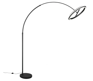 Trio Leuchten 442410132 AMADOR - Stmívatelná černá LED stojací oblouková lampa se změnou barvy světla, LED 21W, 2300+3000+4000K, 205cm