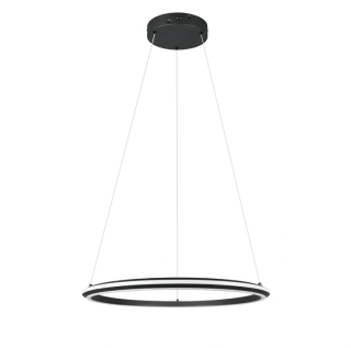 Trio Leuchten 331019132 AMADOR - Vypínačem stmívatelné závěsné kruhové svítidlo v černé barvě, LED 48W, 2300+3000+4000K, Ø 75cm