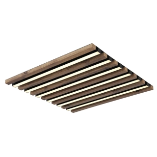 Globo 67347D2 HAYDEN - Stropní LED svítidlo v černé barvě s MDF dřevem, LED 30W, 3000K, 45 x 45cm
