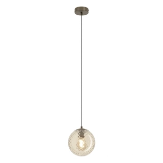 Eglo 902537 RONDO 2 - Závěsný kulatý lustr s bronzovým kovem a hnědým sklem 1 x E27, Ø 20cm