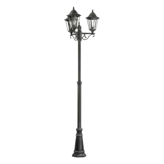 Eglo 93465 NAVEDO - Venkovní masivní tříramenná černá lampa, IP44, 3 x E27, 220cm