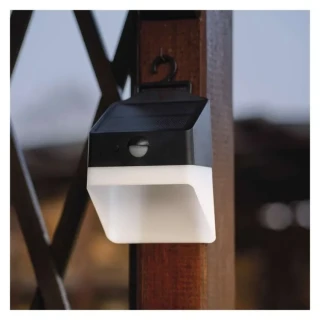Emos ZG151S LUNIS - LED nástěnné solární svítidlo s pohybovým čidlem a háčkem na pověšení, 220lm, 4000K, IP65
