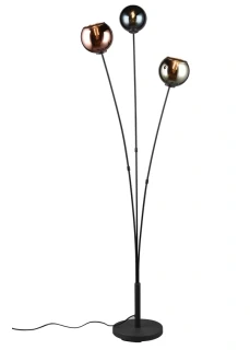 Trio Leuchten R41303017 SHELDON - Stojací tříramenná lampa se skleněnými stínidly, 3 x E14