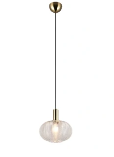 Trio Leuchten R36761052 ELVEZIA - Závěsný lustr s mosaznými prvky, 1 x E27
